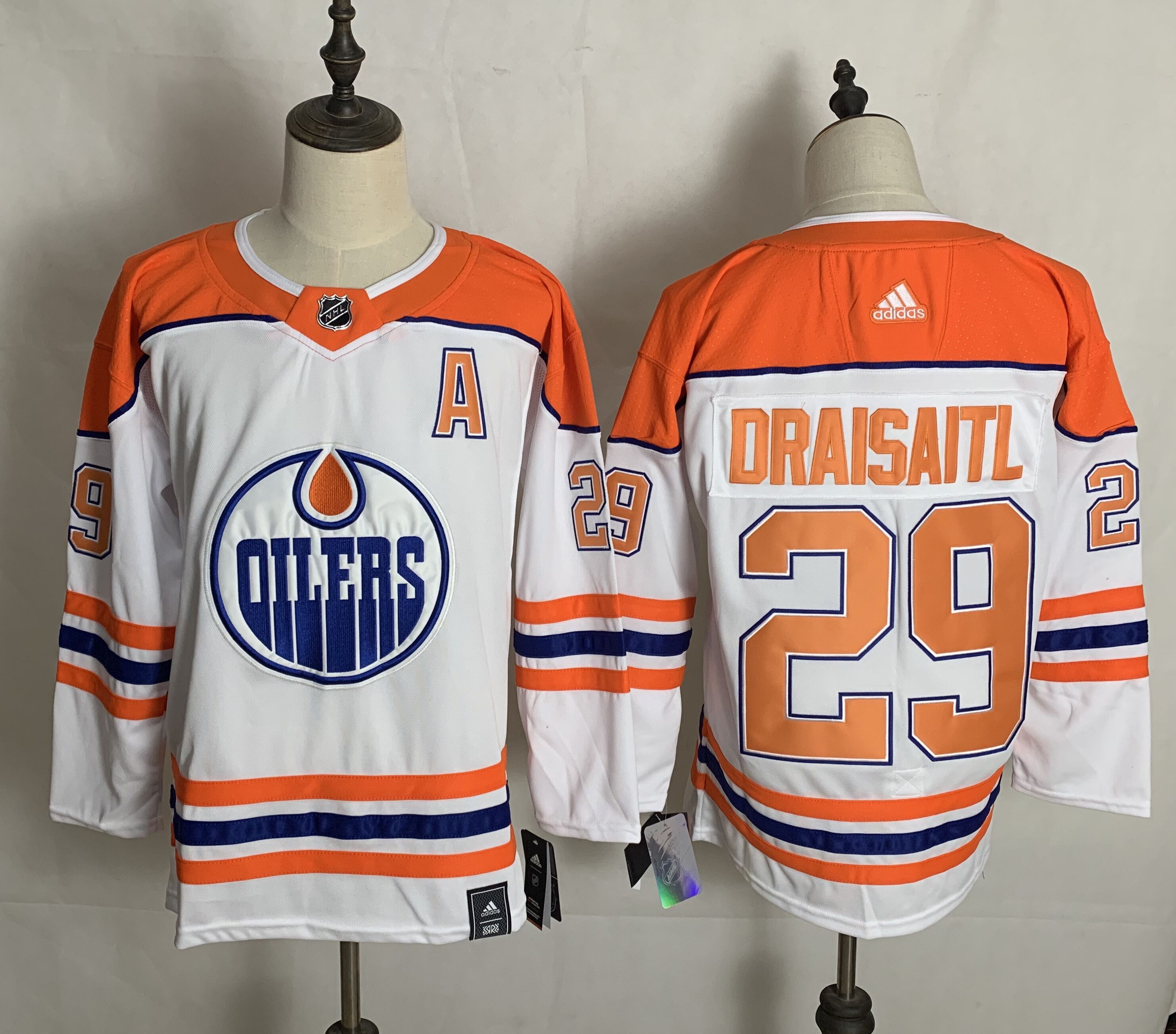 Men Edmonton Oilers #29 Draisaitl White Authentic Stitched 2020 Adidias NHL Jersey